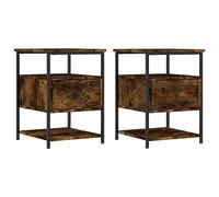 vidaXL Tables de chevet 2 pcs chêne fumé 40x42x56 cm bois d'ingénierie
