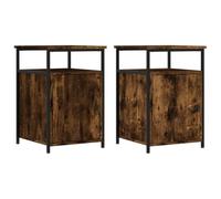 vidaXL Tables de chevet lot de 2 chêne fumé 40x42x60 cm Bois d'ingénierie