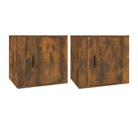 Vidaxl Tables De Chevet 2 Pcs Chêne Fumé 50x39x47 Cm