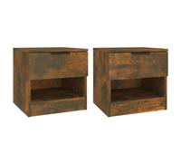 Vidaxl Tables De Chevet 2 Pcs Chêne Fumé Bois D'ingénierie Marron