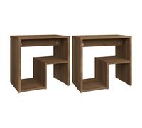 vidaXL Tables de chevet 2 pcs Chêne marron 40x30x40 cm Bois ingénierie