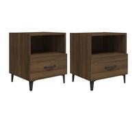 vidaXL Tables de chevet 2 pcs Chêne marron Bois d'ingénierie