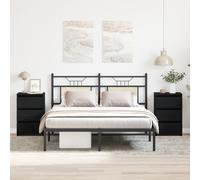 Vidaxl Tables De Chevet 2 Pcs Chêne Noir 40x35x62,5 Cm Bois D'ingénierie Noir