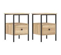vidaXL Tables de chevet Lot de 2 chêne Sonoma 34×36×50 cm Bois ingénierie