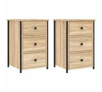 vidaXL Tables de chevet 2 pièces Chêne Sonoma 40x36x60 cm Bois d'ingénierie Marron