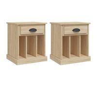 Vidaxl Tables De Chevet 2 Pcs Chêne Sonoma 43x36x50 Cm