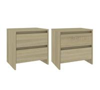 Vidaxl Tables De Chevet 2 Pcs Chêne Sonoma 45x34,5x44,5 Cm Aggloméré Multicolore