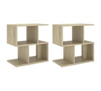 Vidaxl Tables De Chevet 2 Pcs Chêne Sonoma 50x30x51,5 Cm Aggloméré Multicolore