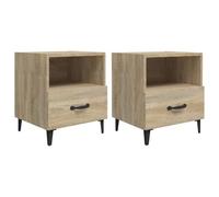 vidaXL Tables de chevet 2 pcs Chêne Sonoma Bois d'ingénierie Marron