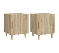 vidaXL Tables de chevet 2 pcs Chêne Sonoma Bois d'ingénierie Marron