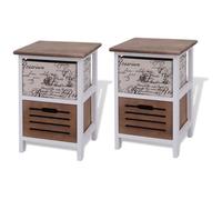 vidaXL Tables de chevet 2 pcs en bois multicolore avec rangement