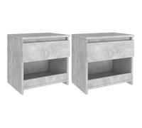vidaXL Tables de chevet 2 pcs Gris béton 40x30x39 cm Aggloméré 803452