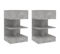 Vidaxl Tables De Chevet 2 Pcs Gris Béton 40x35x65 Cm Gris