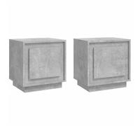 Vidaxl Tables De Chevet 2 Pcs Gris Béton 44x35x45 Cm Bois D'ingénierie Marron