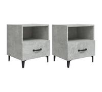 vidaXL Tables de chevet 2 pcs Gris béton Bois d'ingénierie