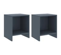 Vidaxl Tables De Chevet 2 Pcs Gris Clair 35x30x40cm Bois De Pin Massif Gris