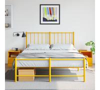 vidaXL Tables de chevet 2 pcs jaune moutarde 34,5x39x44 cm acier
