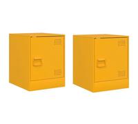 vidaXL Tables de chevet 2 pcs Jaune moutarde 34,5x39x44 cm Acier
