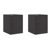 vidaXL Tables de chevet 2 pcs noir Acier 34,5 x 39 x 44 cm