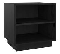 Vidaxl Tables De Chevet 2 Pcs Noir 40x34x40 Cm Bois De Pin Solide Marron