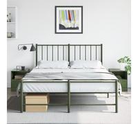 Vidaxl Tables De Chevet 2 Pcs Noir Vert Olive 34,5x39x44 Cm Acier Noir