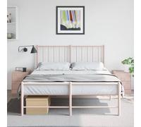 vidaXL Tables de chevet 2 pcs rose 34,5x39x44 cm acier