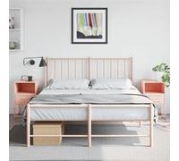 vidaXL Tables de chevet 2 pcs rose 36x39x60,5 cm acier