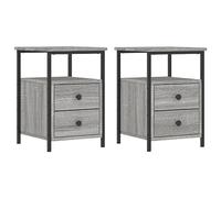 vidaXL Tables de chevet 2 pcs Sonoma Gris en bois ingénierie 34×35,5×50 cm