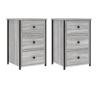 vidaXL Tables de Chevet 2 pcs Sonoma Gris 40x36x60cm Bois d'ingénierie