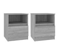 Vidaxl Tables De Chevet 2 Pcs Sonoma Gris 40x40x50cm Bois D'ingénierie Marron
