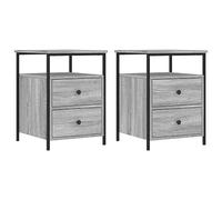 vidaXL Tables de chevet 2 pcs sonoma gris 44x45x60cm bois d'ingénierie 826010
