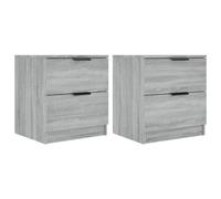 vidaXL Tables de chevet 2 pcs Sonoma gris Bois d'ingénierie