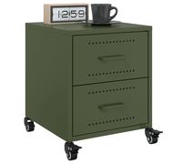 Vidaxl Tables De Chevet 2 Pcs Vert Olive 36x39x43,5 Cm Acier Multicolore