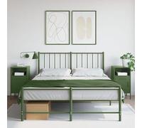 vidaXL Tables de chevet 2 pcs vert olive 36x39x68 cm