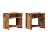 vidaXL Tables de Chevet 2 pcs Vieux Bois 40x30x40 cm Bois d'ingénierie, Armoire, Armoire latérale, Support de téléphone, Table de Chevet