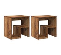 Vidaxl Tables De Chevet 2 Pcs Vieux Bois 40x30x40 Cm Bois D'ingénierie Marron