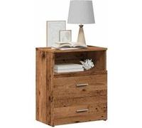 vidaXL Tables de chevet 2 pcs vieux bois 50x32x60 cm bois d'ingénierie, armoire, meubles de chambre à coucher, support de 856565 Marron G