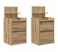 vidaXL Tables de chevet 2 tiroirs chêne artisanal 2 pcs 38x34x80 cm