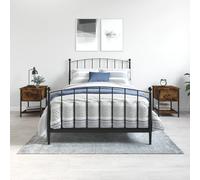 Vidaxl Tables De Chevet 2pcs Chêne Fumé 34x35,5x45cm Bois D?Ingénierie Multicolore