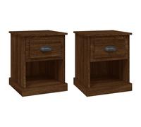 Vidaxl Tables De Chevet 2pcs Chêne Marron 39x39x47,5cm Bois Ingénierie Multicolore