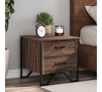 vidaXL Tables de chevet 2pcs chêne marron 40x41x40cm bois d'ingénierie