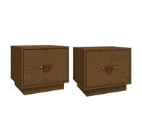 Tables de chevet 2pcs Marron miel 40x34x35cm Bois de pin massif