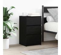 vidaXL Tables de chevet avec 3 tiroirs 2 pièces Noir 39x35x65 cm