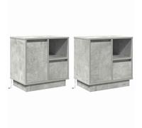 Vidaxl Gris Béton Béton Standard Table De Chevet Rectangulaire Gris