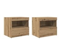 vidaXL Table de nuit 2 pcs chêne artisanal 50 x 40 x 45 cm