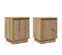 Tables De Chevet Vidaxl Lot De 2 Chêne Artisanal Bois Reconstitué