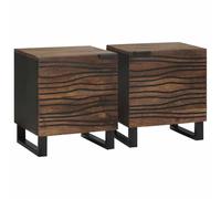 Vidaxl Armoires De Chevet 2 Pcs 40x33,5x46 Cm Bois Massif De Mangue