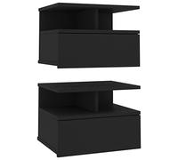 Tables De Chevet Flottantes 2 Pcs Noir 40x31x27 Cm Aggloméré - Vidaxl Noir