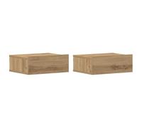 Tables de chevet flottantes 2 pcs chêne artisanal 40x32x15 cm Marron G