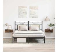 vidaXL Tables de chevet flottantes 2 pcs Chêne fumé 40x30x15 cm 815283